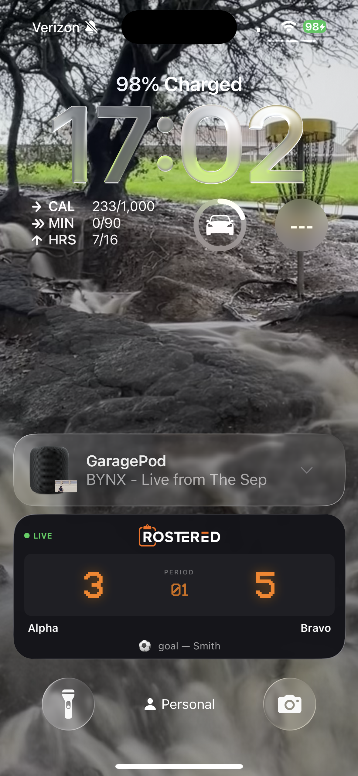 Rostered live activity on iPhone lock screen